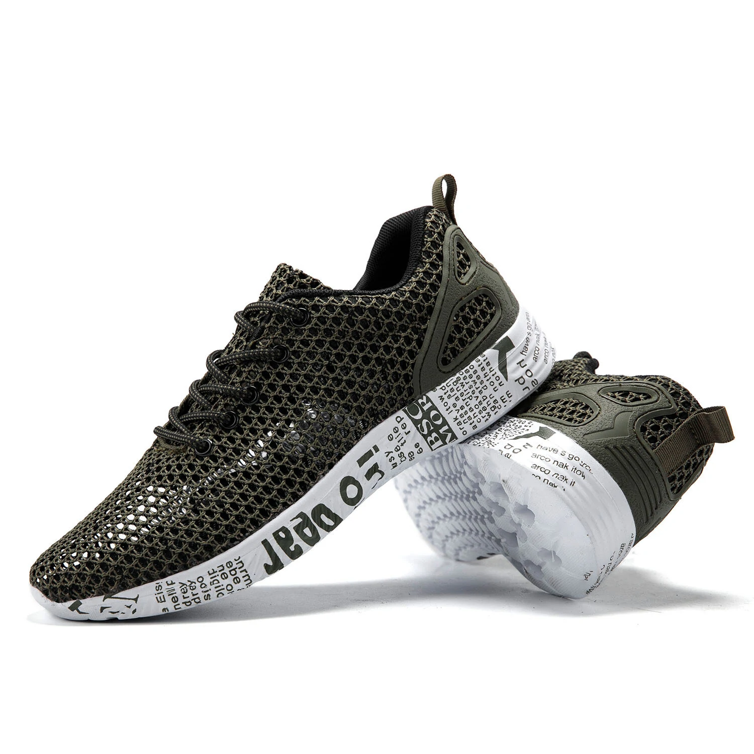 (image for) Men's Breathable Mesh Running Shoes Summer Sport Sneakers Casual Walking Wading Shoes For Outdoor Sport Cycling Shoes